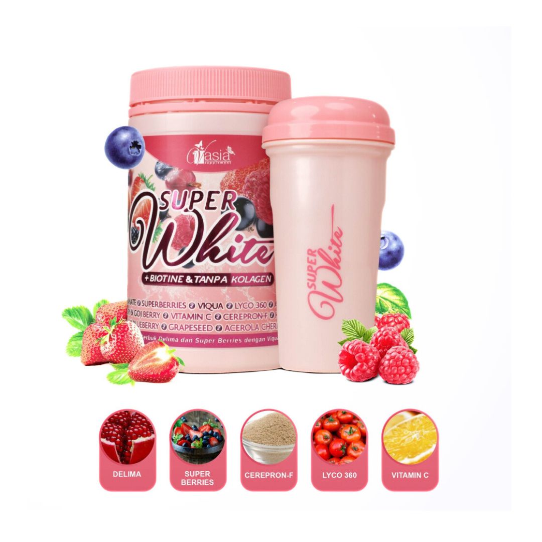 1-1-1-2.jpg Vasia Super White + Biotine & Tanpa Collagen 400g | Brighten Skin & Boost Collagen - Image 1