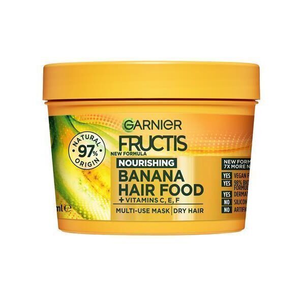 Garnier Fructis Nourishing Banana Hair Food Mask 390ml | 3-in-1 Treatment for Dry Hair | Germany