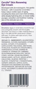 CeraVe Skin Renewing Eye Cream - Reduce Wrinkles and Hydrate Delicate Eye Area - Image 3