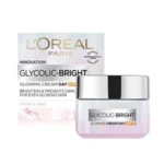 L'Oreal Glycolic Bright Glowing Day Cream SPF 17 50ml | Skin Brightening & UV Protection Cream | France