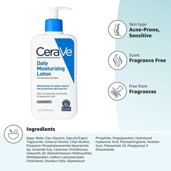 CeraVe Daily Moisturizing Lotion 355ml | Long-Lasting Hydration