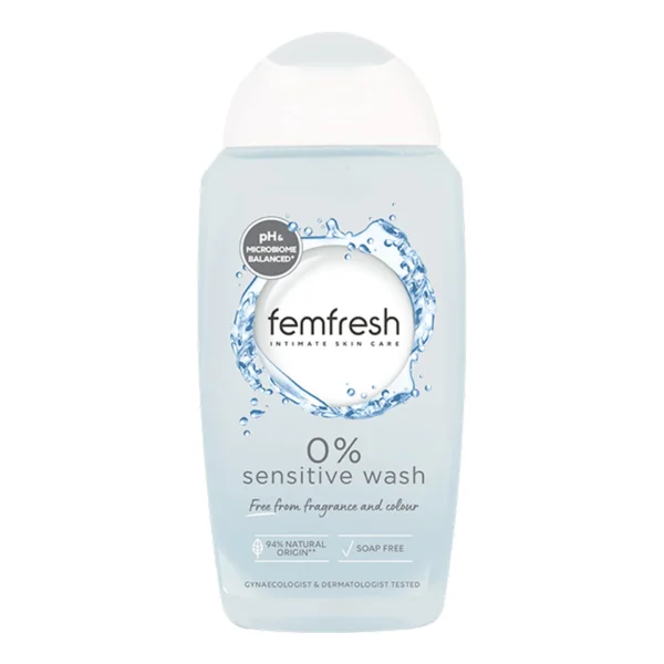 Femfresh 0% Sensitive Wash 250ml | Gentle, Fragrance-Free Intimate Hygiene